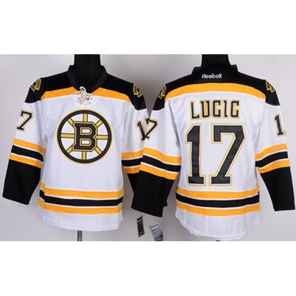 Boston Bruins #17 Milan Lucic White Kids Jersey