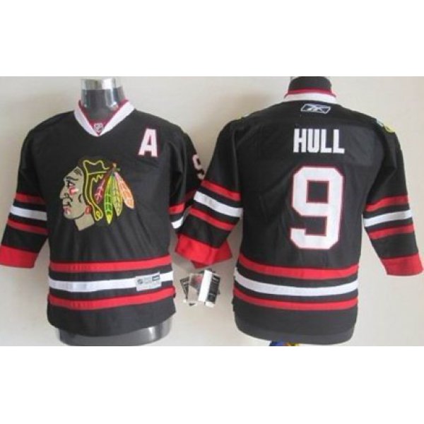 Chicago Blackhawks #9 Bobby Hull Black Kids Jersey