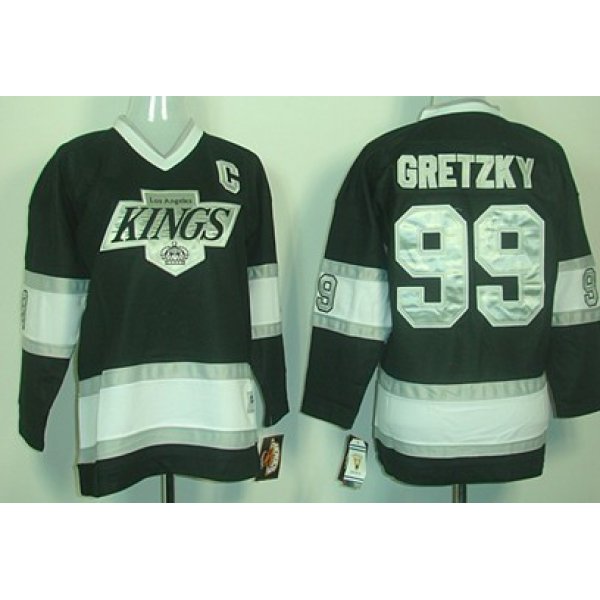 Los Angeles Kings #99 Wayne Gretzky Black Throwback CCM Kids Jersey