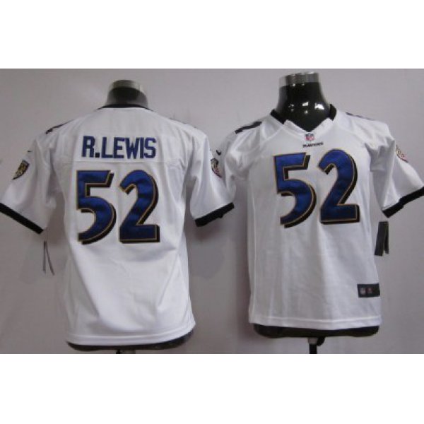 Nike Baltimore Ravens #52 Ray Lewis White Game Kids Jersey