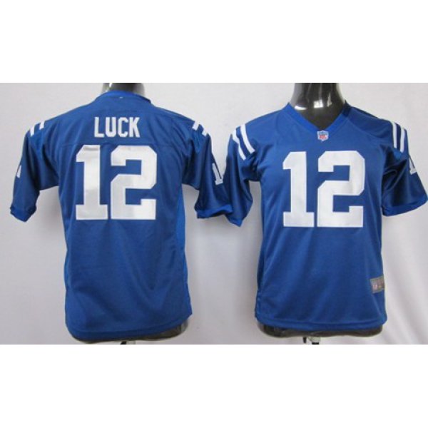 Nike Indianapolis Colts #12 Andrew Luck Blue Game Kids Jersey