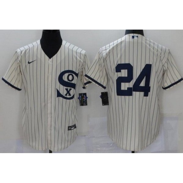 Men's Chicago White Sox #24 Yasmani Grandal Cream 2021 Field of Dreams Cool Base Jersey