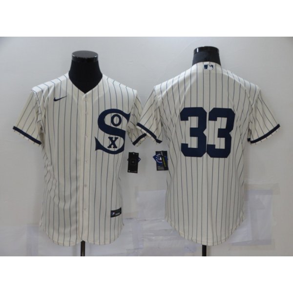 Men's Chicago White Sox #33 Lance Lynn 2021 Cream Navy Field of Dreams Flex Base Stitched Jersey