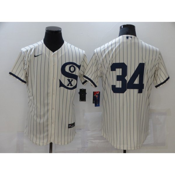 Men's Chicago White Sox #34 Michael Kopech 2021 Cream Navy Field of Dreams Flex Base Stitched Jersey