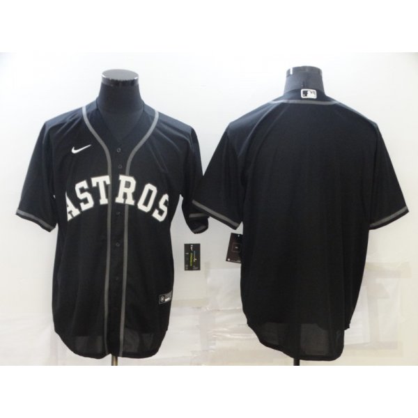 Men's Houston Astros Blank Black Stitched MLB Cool Base Nike Jersey