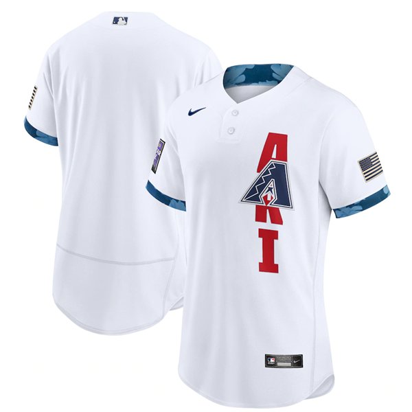 Men's Arizona Diamondbacks Blank 2021 White All-Star Flex Base Stitched MLB Jersey