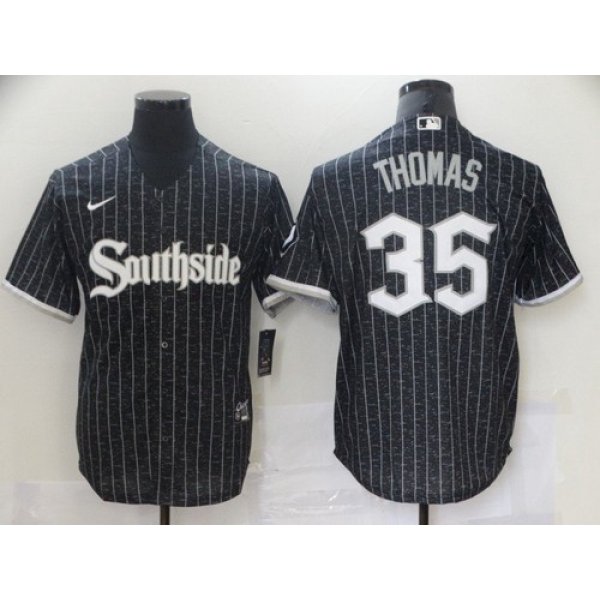 Men's Chicago White Sox #35 Frank Thomas Black 2021 City Connect Stitched MLB Cool Base Nike Jersey