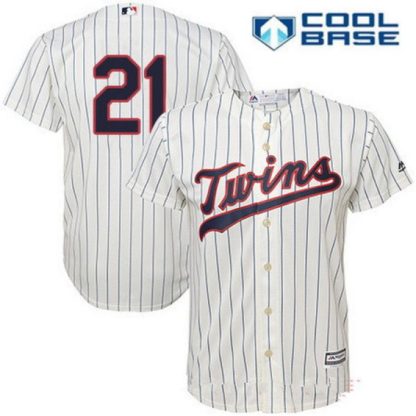 Men's Minnesota Twins #21 Jason Castro Cream Alternate Stitched MLB Majestic Cool Base Jersey