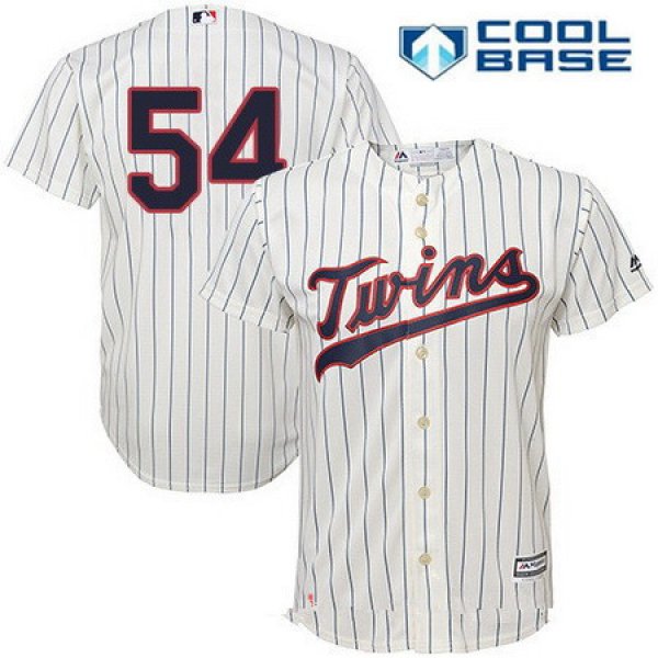 Men's Minnesota Twins #54 Ervin Santana Cream Alternate Stitched MLB Majestic Cool Base Jersey