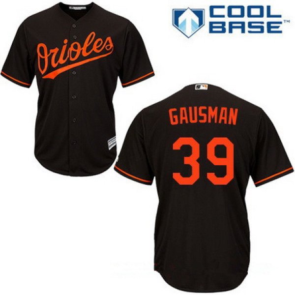 Men's Baltimore Orioles #39 Kevin Gausman Black Alternate Stitched MLB Majestic Cool Base Jersey