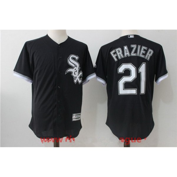 Men's Chicago White Sox #21 Todd Frazier Black Stitched MLB Majestic Cool Base Jersey