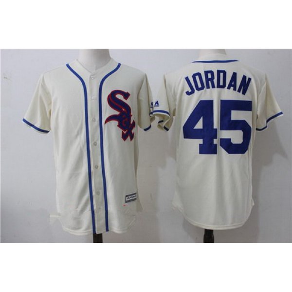 Men's Chicago White Sox #45 Michael Jordan 2017 Cream Stitched MLB Majestic Cool Base Jersey