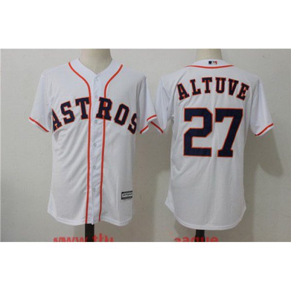 Men's Houston Astros #27 Jose Altuve White Home Stitched MLB Majestic Cool Base Jersey