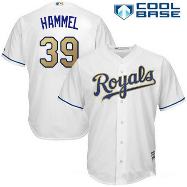 Men's Kansas City Royals #39 Jason Hammel White Home Stitched MLB Majestic 2017 Cool Base Jersey