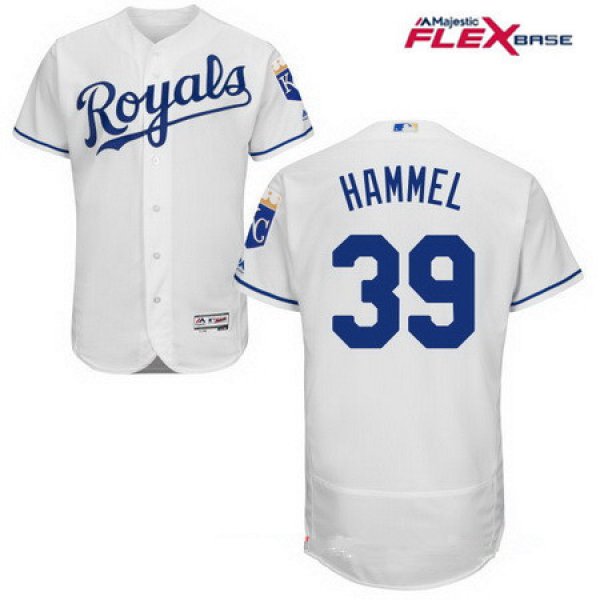 Men's Kansas City Royals #39 Jason Hammel White Home Stitched MLB Majestic Flex Base Jersey
