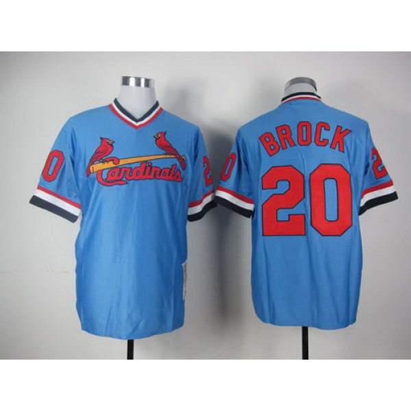 St. Louis Cardinals #20 Lou Brock 1979 Light Blue Throwback Jersey