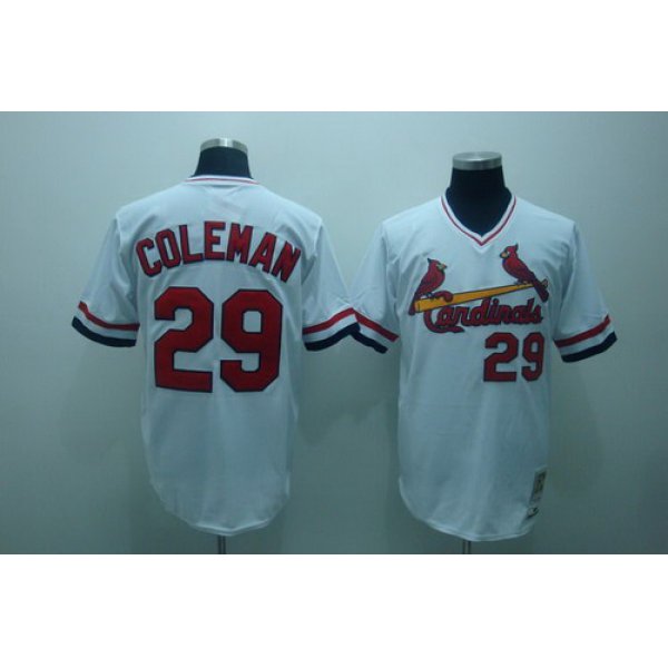 St. Louis Cardinals #29 Vince Coleman 1985 White Throwback Jersey