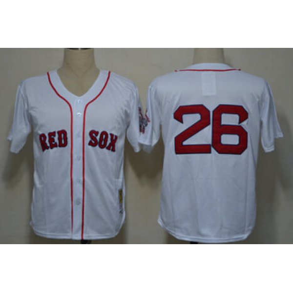 Boston Red Sox #26 Wade Boggs 1987 White Throwback Jersey