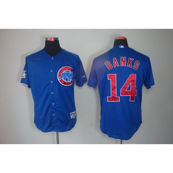 Chicago Cubs #14 Ernie Banks Blue Jersey