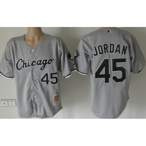 Chicago White Sox #45 Michael Jordan Gray Throwback Jersey