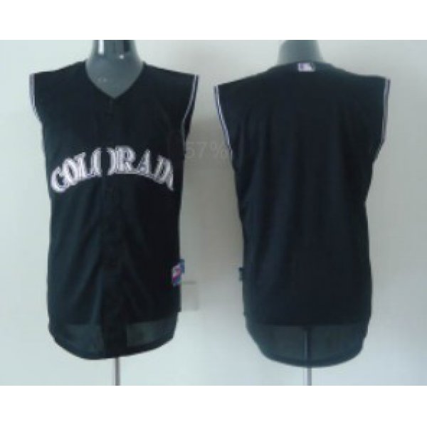 Colorado Rockies Blank Black Sleeveless Jersey