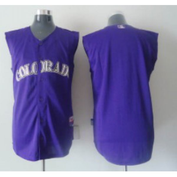 Colorado Rockies Blank Purple Sleeveless Jersey