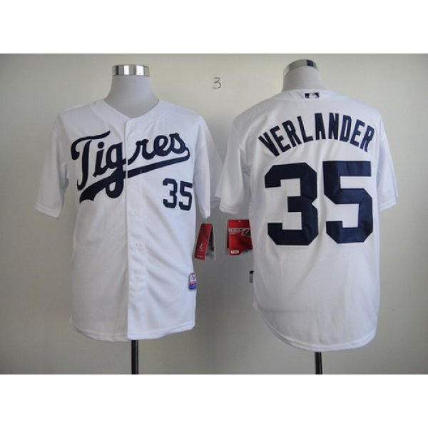 Detroit Tigers #35 Justin Verlander 2013 White Jersey