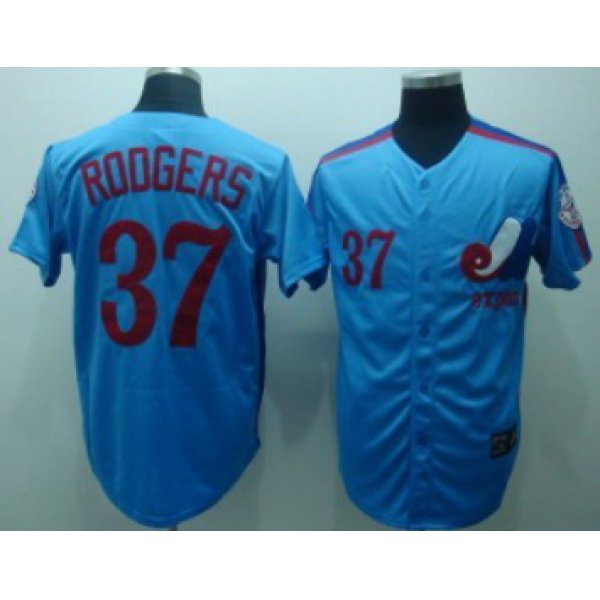 Montreal Expos #37 Steve Rodgers 1982 Blue Throwback Jersey