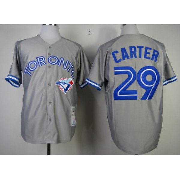 Toronto Blue Jays #29 Joe Carter 1992 Gray Throwback Jersey