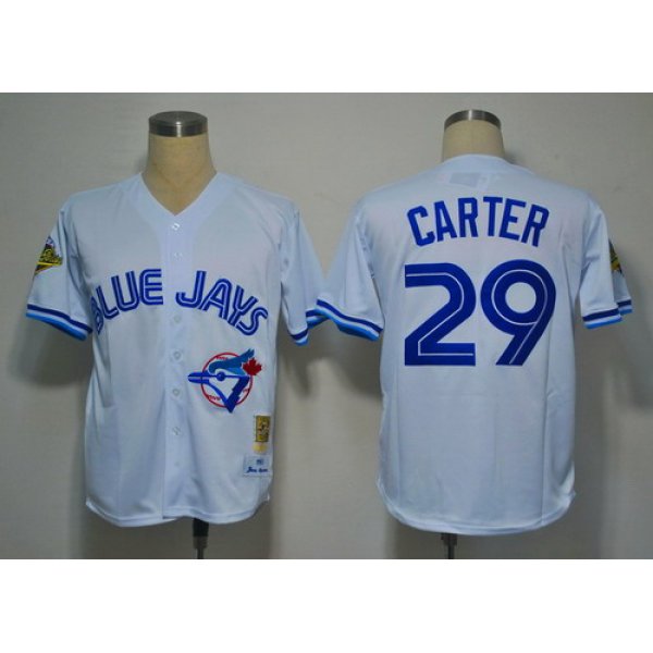 Toronto Blue Jays #29 Joe Carter 1993 White Throwback Jersey