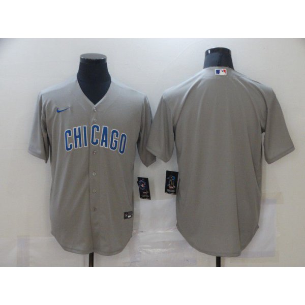 Men Chicago Cubs Blank Grey Game Nike MLB Jerseys