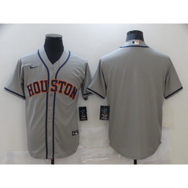 Men Houston Astros Blank Grey Game 2021 Nike MLB Jersey