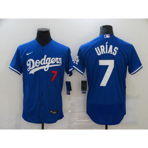 Men's Los Angeles Dodgers #7 Julio Urias Blue Stitched MLB Cool Base Nike Jersey
