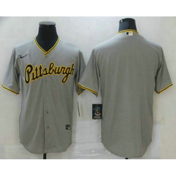 Men's Pittsburgh Pirates Blank Grey Stitched MLB Cool Base Nike Jersey