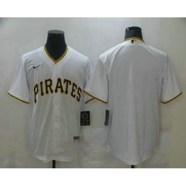 Men's Pittsburgh Pirates Blank White Stitched MLB Cool Base Nike Jersey