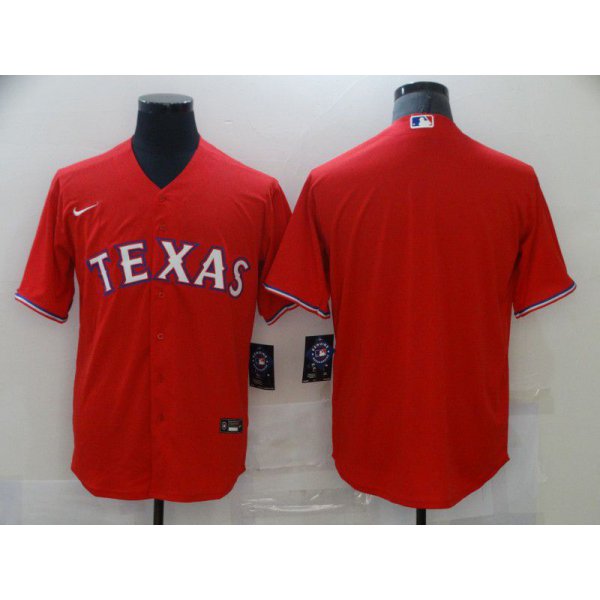 Men's Texas Rangers Blank Red Stitched MLB Cool Base Nike Jersey