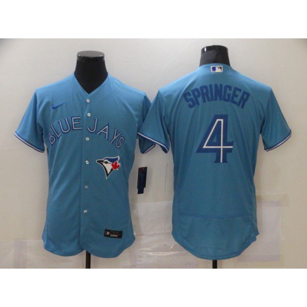 Men's Toronto Blue Jays #4 George Springer Blue Stitched MLB Flex Base Nike Jersey