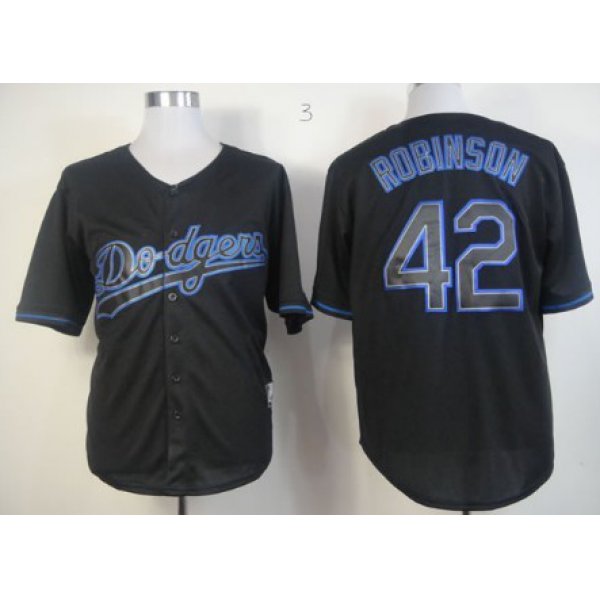 Los Angeles Dodgers #42 Jackie Robinson Black Fashion Jersey