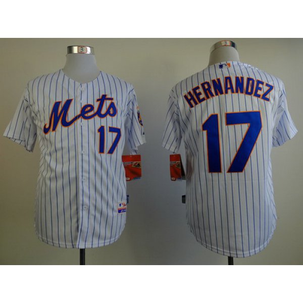 New York Mets #17 Keith Hernandez White Pinstripe Cool Base Jersey