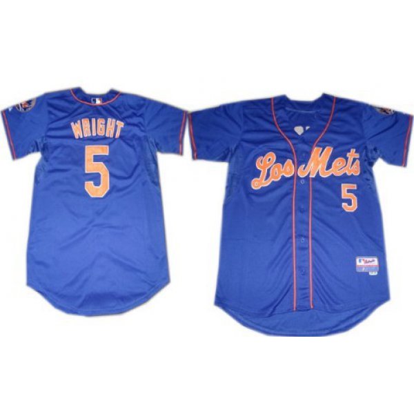 New York Mets #5 David Wright Los Blue Jersey
