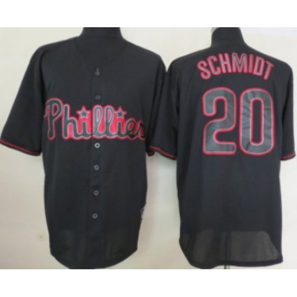 Philadelphia Phillies #20 Mike Schmidt Black Fashion Jersey