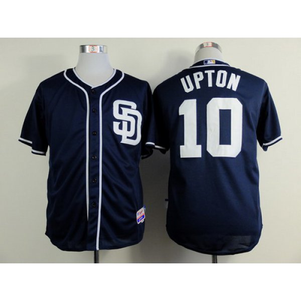 San Diego Padres #10 Justin Upton Navy Blue Jersey