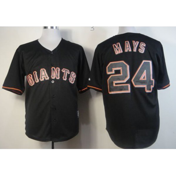 San Francisco Giants #24 Willie Mays Black Fashion Jersey