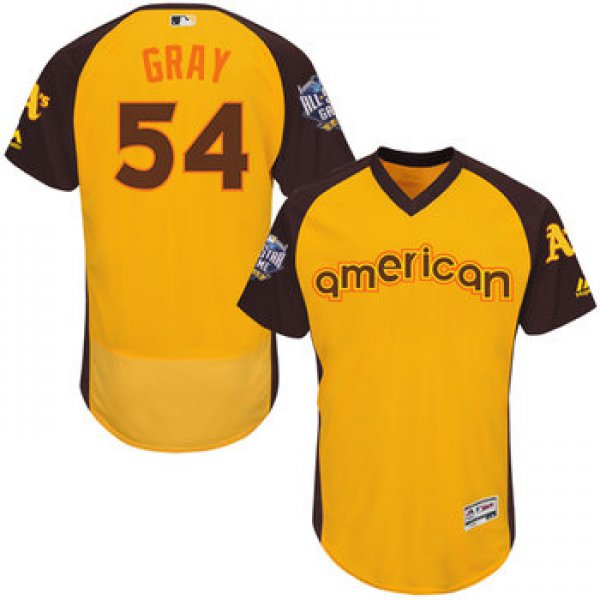Sonny Gray Gold 2016 All-Star Jersey - Men's American League Oakland Athletics #54 Flex Base Majestic MLB Collection Jersey