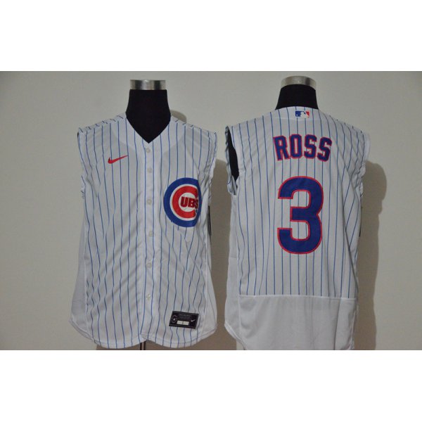 Men's Chicago Cubs #3 David Ross White 2020 Cool and Refreshing Sleeveless Fan Stitched Flex Nike Jersey