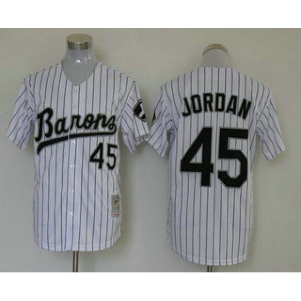 Men's Chicago White Sox #45 Michael Jordan White Stitched MLB Mitchell & Ness Jersey