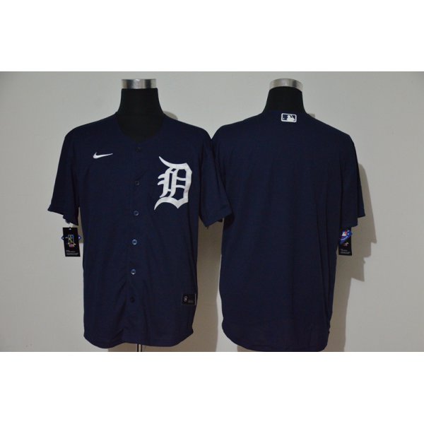 Men's Detroit Tigers Blank Navy Blue Stitched MLB Cool Base Nike Jersey