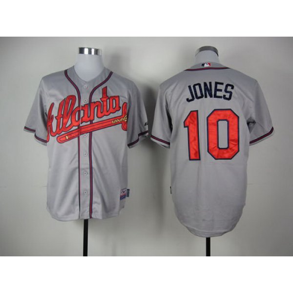 Atlanta Braves #10 Chipper Jones Gray Jersey