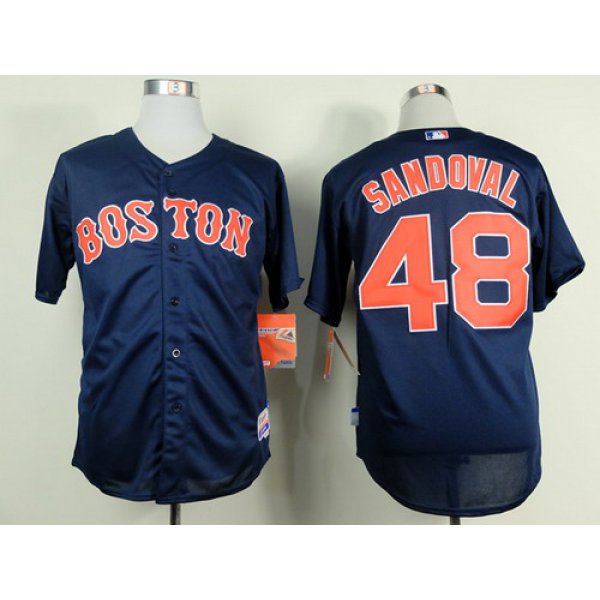 Boston Red Sox #48 Pablo Sandoval Navy Blue Jersey