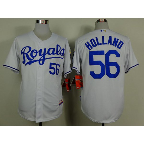 Kansas City Royals #56 Greg Holland White Jersey